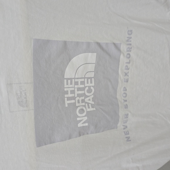 The North Face Classic White Tee With Silver Logo T-Shirt Womens Medium - Picture 6 of 11
